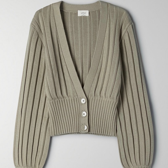 Aritzia Sweaters - Aritzia Wilfred Plunge Front Cardigan lilac purple